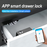 Cerradura Inteligente Oculta con Código QR para Muebles, Control Remoto RFID TTlock, Cerradura Invisible para Cajón con Aplicación Wifi, Cerradura para Gabinete