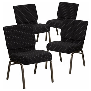Chaises d'église empilables en métal rembourrées - Design moderne et modulable pour cuisine et salon - Product Image 1