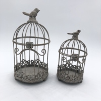 Porte-bougie décoratif en métal vieilli style cage à oiseaux, support orné en fer pour bougies chauffe-plat, idéal pour la décoration de la maison, du jardin et de la table