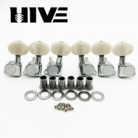 HIVE Oval White Pearl Tuners 3L3R Sealed 6 String Guitar Tuning Pegs untuk Gitar Elektrik & Akustik