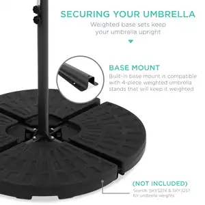 Parasol imperméable de soleil de polyester de qualité de 10 pieds LED parasol de patio décalé en porte-à-faux avec les lumières solaires menées pour la piscine extérieure de jardin