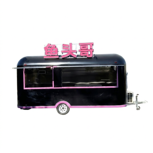 Remolque de Comida Móvil Eléctrico Negro y Blanco, Camión de Venta de Comida, Equipo para Comida Rápida y Dulces, Estructura de Acero Inoxidable, con Sistema de Alimentación Integrado - Product Image 1
