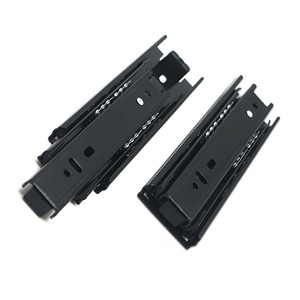 Stahl Teleskop-Kugellager-Schienenführung 3-teilig Seitenmontage Schubladenschiene Gleitschiene Schrankmöbel - Product Image 4