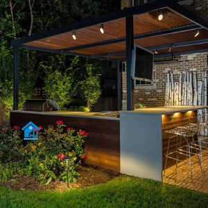 طقم خزانات صغيرة لمحطة مطبخ خارجية مع شواء وثلاجة للمنزل الصيفي الجميل - Product Image 5