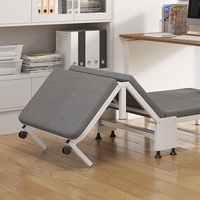 Lit pliant en métal à quatre sections avec cadre en acier, lit de sieste portable pour la maison et le bureau, design moderne