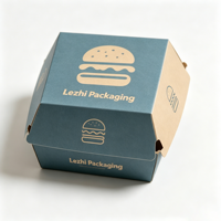 Boîte à hamburger en gros personnalisable en kraft de qualité alimentaire pour restaurants de restauration rapide mondiaux – Emballage jetable en papier