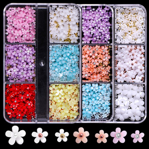 6 Grilles de Breloques Mixtes en Résine pour Ongles, Perles 3D en Forme de Pétales, Décorations à Dos Plat pour Manucure DIY et Nail Art en Salon - Product Image 4