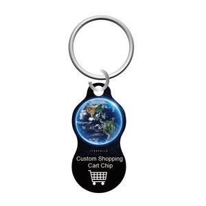 Llavero abridor de botellas con chip, para promoción, económico, con logo impreso, epoxi, removedor de clavijas de carrito de compras - Product Image 1