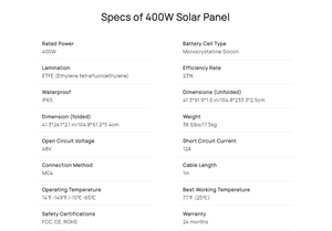 Oukitel PV400 แผงโซลาร์พับได้ 400W พกพาสะดวกสำหรับตั้งแคมป์กลางแจ้ง คลังสินค้า EU/US สำหรับรุ่น P1201 P2001 P5000 - Product Image 4
