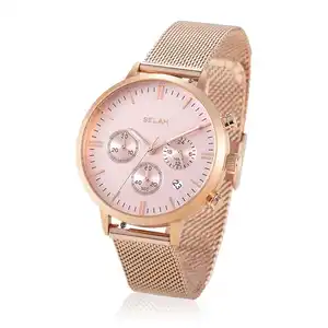 Relógio de pulso minimalista para mulheres, relógio de vidro de safira para mulheres, relógio de pulso de quartzo em aço inoxidável 316l