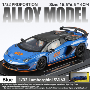 รถโมเดลโลหะ HMB Diecast 1:32 Lambor <span class=keywords><strong>SVJ63</strong></span> พร้อมเสียงและไฟ รถของเล่นแบบดึงหลัง รุ่นรถสปอร์ต สำหรับสะสมและตั้งโชว์ - Product Image 6