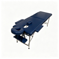 Table de massage portable de luxe à 2 sections avec pieds en acier inoxydable, lit de spa pliable avec appui-tête réglable