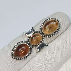 Anillo de Plata de Ley 925 hecho a mano, pera Natural y piedra preciosa de cuarzo ahumado de corte ovalado, anillo de joyería Vintage para boda y fiesta para ella - Product Image 1