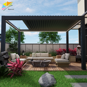 Hanrui-Parasol de aluminio con persianas, pérgola plegable motorizada, giratoria, ajustable por separado, techo retráctil - Product Image 3