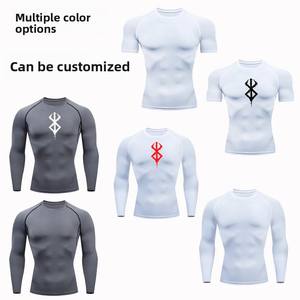 Chemises de fitness pour hommes personnalisées OEM avec impression numérique 3D - Séchage rapide, compression, manches courtes/longues, pour la course à pied, vente en gros, usine - Product Image 5