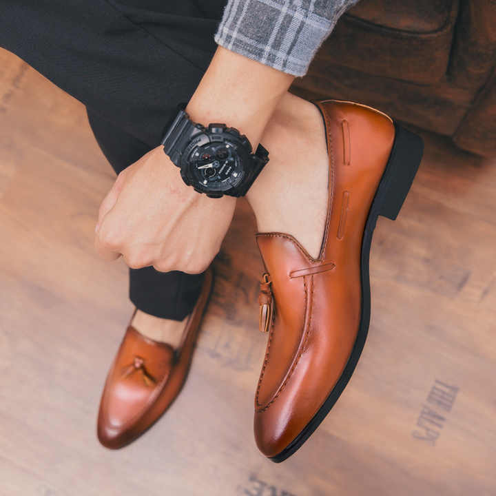 Myron Pointed Toe Leather Men's Business Shoes