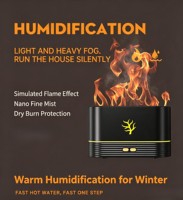 Humidificateur à effet de flamme 3D, diffuseur d'arômes ultrasonique, double réglage de la brume, veilleuse colorée, USB pour voiture et hôtel, vente en gros usine