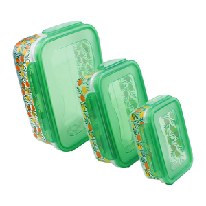 Impression par transfert de chaleur rectangle de qualité alimentaire 3 pièces ensemble PP plastique <span class=keywords><strong>bento</strong></span> boîte à lunch pour conteneur - Product Image 2