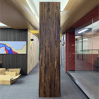 Panneaux muraux acoustiques modernes LY-WSP156 en bois massif de noyer et fibres de polyester, réduction du bruit de 80 %, décoration intérieure