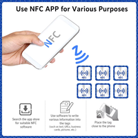 Autocollant RFID réinscriptible anti-métal NFC 213/215/216 13.56 MHz, rouleau de papier adhésif, carte de visite, étanche, pour maison intelligente, paiement, musique