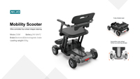 2024 KOPOW T4 motor único Venta caliente plegable fácil de tomar scooter de movilidad eléctrica para adultos