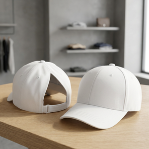 Casquette de baseball blanche à 6 panneaux en coton, visière réglable, pour filles et femmes, chapeau décontracté de couleur unie, taille adulte - Product Image 3