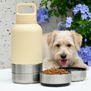 32oz 3 in 1 bottiglia di acqua per cani portatile da viaggio bottiglia di cibo per animali domestici isolato a doppia parete - Product Image 1