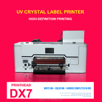 Impresora de Inyección de Tinta UV A3, Cabezal de Impresión DX7, Diseño de Cama Plana, Etiqueta de Cristal DTF, Funcionamiento Automático Rápido, Control por Pantalla Táctil, USB, Nueva