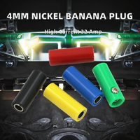 Connecteur adaptateur jack banane 1P femelle-femelle en laiton nickelé 4 mm - borne à vis 32A courant élevé