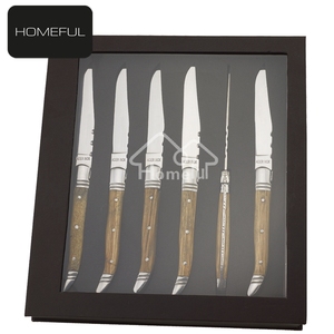 Ensemble <span class=keywords><strong>de</strong></span> couteaux <span class=keywords><strong>de</strong></span> <span class=keywords><strong>table</strong></span> <span class=keywords><strong>Laguiole</strong></span> <span class=keywords><strong>de</strong></span> qualité supérieure, lame non dentelée, <span class=keywords><strong>couteau</strong></span> à steak <span class=keywords><strong>de</strong></span> 4,5 pouces avec manche en <span class=keywords><strong>bois</strong></span> <span class=keywords><strong>de</strong></span> zèbre et poignée à renfort - Product Image 3