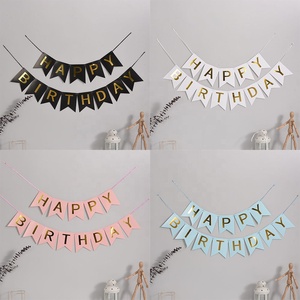 Prêt à expédier – Fournitures de décoration pour événements et fêtes – Bannière <span class=keywords><strong>Joyeux</strong></span> <span class=keywords><strong>Anniversaire</strong></span> en lettres dorées et argentées – Guirlandes de fête - Product Image 2