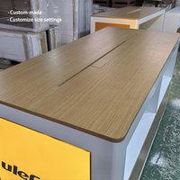 Support de bureau en bois écologique personnalisé pour ordinateurs portables et smartphones avec boîte à lumière LED et design moderne