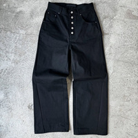 Pantalon en jean pour homme, coupe droite, noir jais, ample, uni, en denim selvedge brut de style japonais, personnalisé par un fabricant de denim