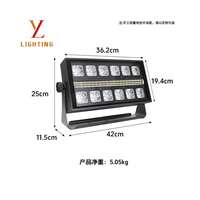 Projecteur Stroboscopique LED Double Rangée Golden Shell 400W RGBW Blanc Chaud DMX512 avec Effet de Chasse Automatique et Gradation 32 bits pour Éclairage de Scène DJ, Événements et Fêtes