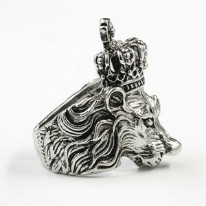 Punk Style Hiphop Crown <span class=keywords><strong>Lion</strong></span> Head Rings gioielli animali - Product Image 3