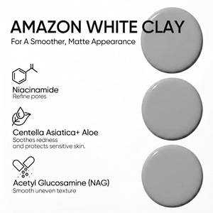 <span class=keywords><strong>Masque</strong></span> Purifiant en <span class=keywords><strong>Stick</strong></span> à l'<span class=keywords><strong>Argile</strong></span> <span class=keywords><strong>Blanche</strong></span> Amazone, Nettoyant en Profondeur les Pores, avec Terre Volcanique, Minimiseur de Pores, Exfoliant Doux - Product Image 4