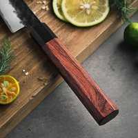 Ensemble de couteaux de style japonais de nouvelle conception, couteaux professionnels pour cuisines et restaurants, acier composite en bois rouge