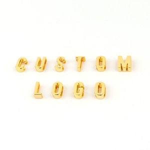 Kingming 3/ 4inch (20 mm) 29 mm open metal sliding <b>letter</b> charm, available in rose gold/ gold / silver colors - Product Image 1