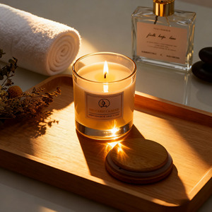 Velas de alta calidad de lujo de vidrio grande 10 oz 12 oz personalizado Navidad vacío único vela tarros de vidrio con tapa - Product Image 4