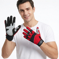 Gants de travail multi-usages en tissu tricoté, avec paumes épaissies absorbant les chocs et antidérapantes, doigts renforcés, gants de sécurité avec fermeture Velcro