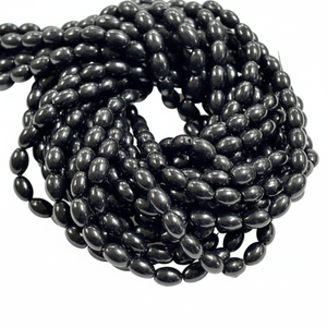 Collar de cuentas de Coral negro de alto grado, hebras de cuentas de forma ovalada, cuentas de piedras preciosas de alto grado, cuentas sueltas para la fabricación de joyas - Product Image 1