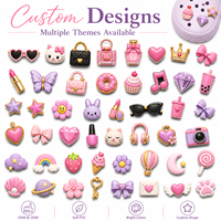 Breloques de chaussures en PVC rose personnalisées, mignonnes, en forme de papillon, pour sacs, rouges à lèvres, décorations de sabots, accessoires girly