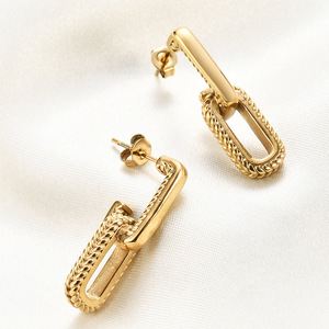 Geometric <b>Stud</b> Earrings 10Mm Stainless Steel Fashion Jewelry For Women <b>Silver</b> Gold Color - Product Image 4