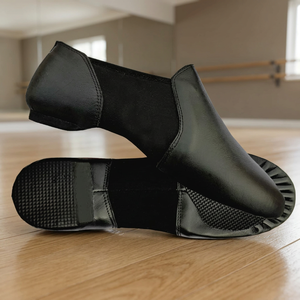 Chaussures de danse jazz Baifa Danzo unisexes en cuir véritable, à enfiler, semelle fendue, semelle plate et souple, pour entraînement et performance, faible MOQ, OEM, ODM - Product Image 3