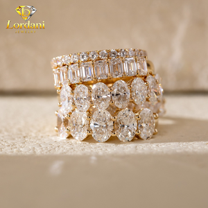 <span class=keywords><strong>Anello</strong></span> Eternity in Oro Massiccio 14k 18k con Diamanti Creati in Laboratorio CVD HPHT Certificati IGI, <span class=keywords><strong>Taglio</strong></span> <span class=keywords><strong>Smeraldo</strong></span> per Anelli di Diamanti - Product Image 1