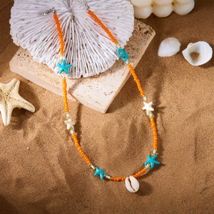 Pendentif étoile de mer polyvalent, petites perles, collier de perles, collier de coquillages, chaîne de cou courte style bohème plage pour <span class=keywords><strong>femme</strong></span> - Product Image 6