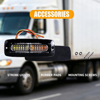 Feu de calandre latéral pour camion 12W LED IP65, boîtier en alliage d'aluminium, 17 modes stroboscopiques, multicolores, feu d'avertissement d'urgence pour camion