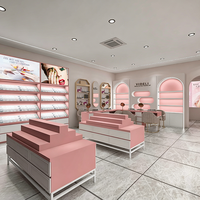 Meuble de présentation sur mesure pour cosmétiques et maquillage, armoire haute en bois pour salon de manucure, présentoir pour vernis à ongles
