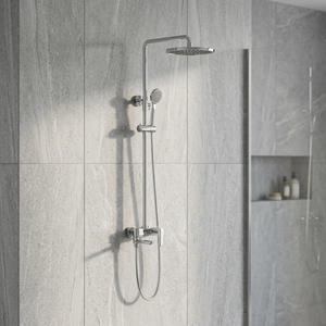 Système de douche à effet pluie HERA avec mitigeur monocommande 8203, pommeau de douche rond chromé - Product Image 2