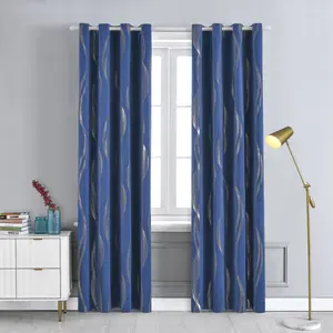 Nordic style gilding polyester blackout printed curtain fabric living room suitable for all window type